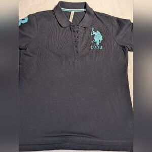 US Polo Assoc. Black Polo Shirt for Women. XL. Slim Fit.